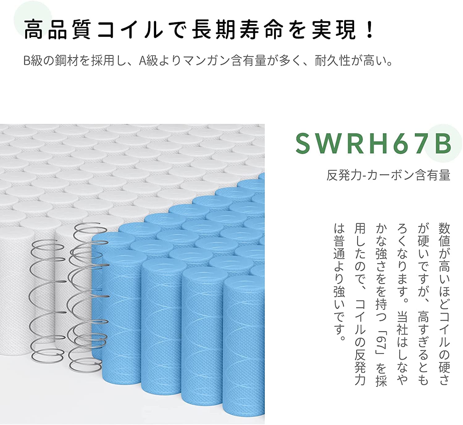 Amazon.co.jp: Novilla マットレス クイーン ポケットコイル 銅イオン