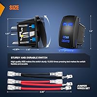 Vista 2 de Nilight NI-RS05 Interruptor basculante de barra de luz LED de 5 pines con láser, luces traseras, 20 A/12 V, 10 A/24 V, juego de cables de puente, 2