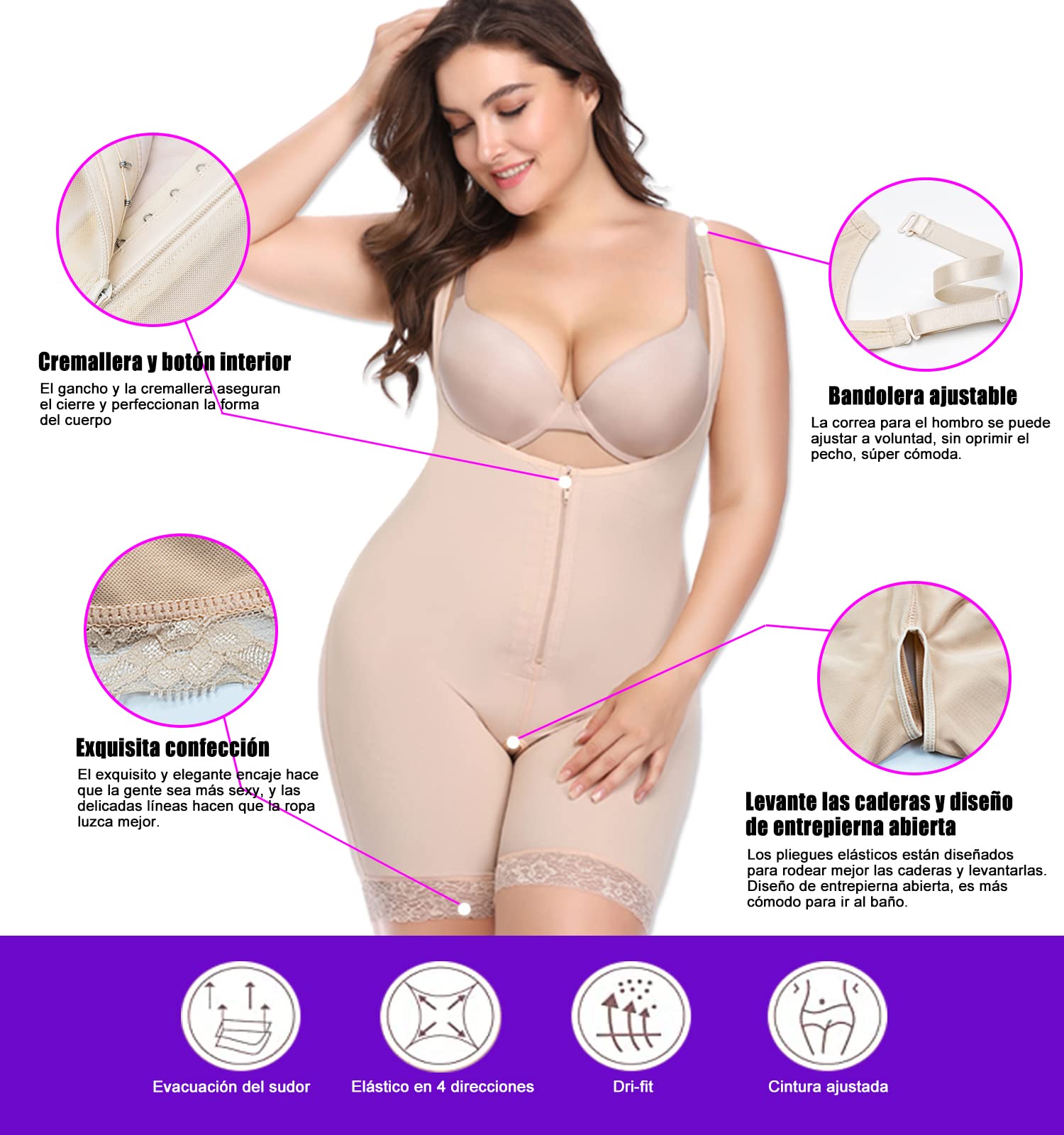 Fajas Reductoras Mujer Body Reductor Colombianas Moldeadora Shapewear Control de Abdomen Bodysuit Posparto Pantalón Corsé Body Shaper