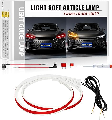 Miniatura 9 de YM E-Bright - Tiras indicadoras de señal de giro secuencial, luces LED DRL para automóviles y motocicletas, kit de tiras de circulación diurna