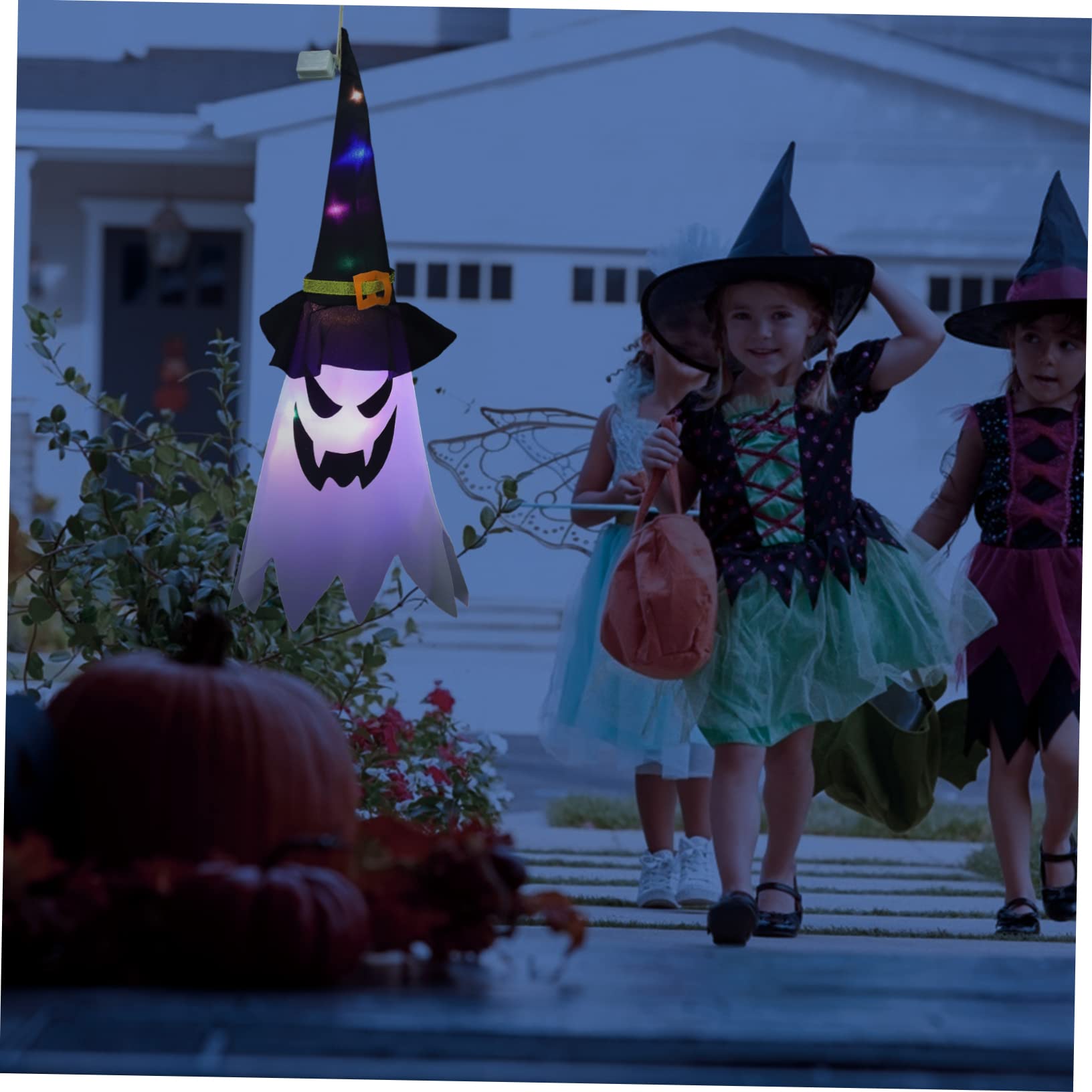 ibasenice 2Pcs Halloween Hanging Ghost Lamp LED Outdoor Decoration for Trees Photo Props to Create Festive Atmosphere Durable Halloween Supplies