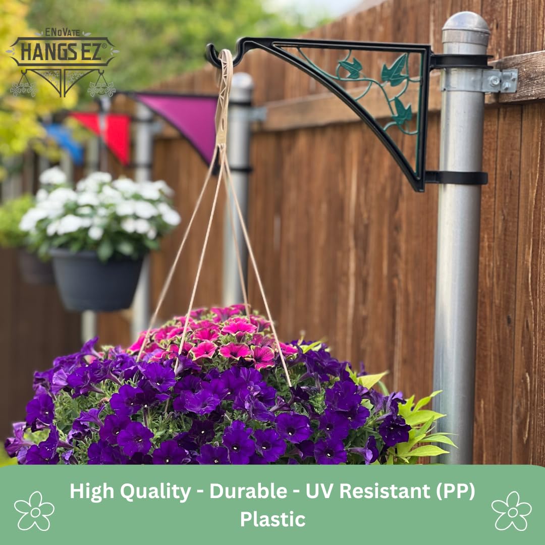 Amazon.com: ENoVate Hangs EZ 2 PCS Fence Post Hangers with Green