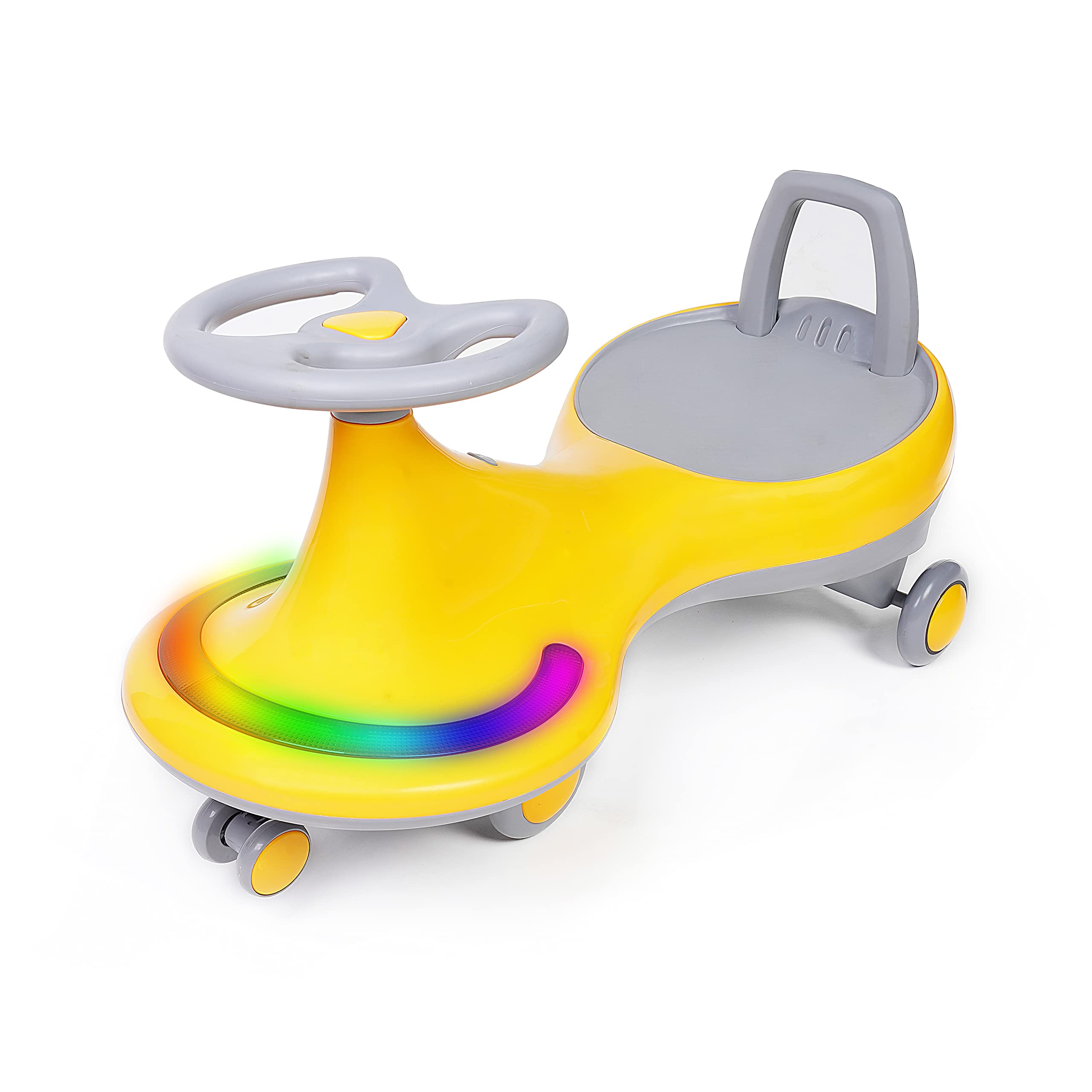Luusa® Magical Swing Car for Baby | LED Lights and Musical Rhymes | Kids | 60 Kgs Weight Capacity | 2 to 12 Years with Scratch Free Wheels (Yellow) Proudly Made in India (B0B45Z3FX6) Amazon Price History, Amazon Price Tracker