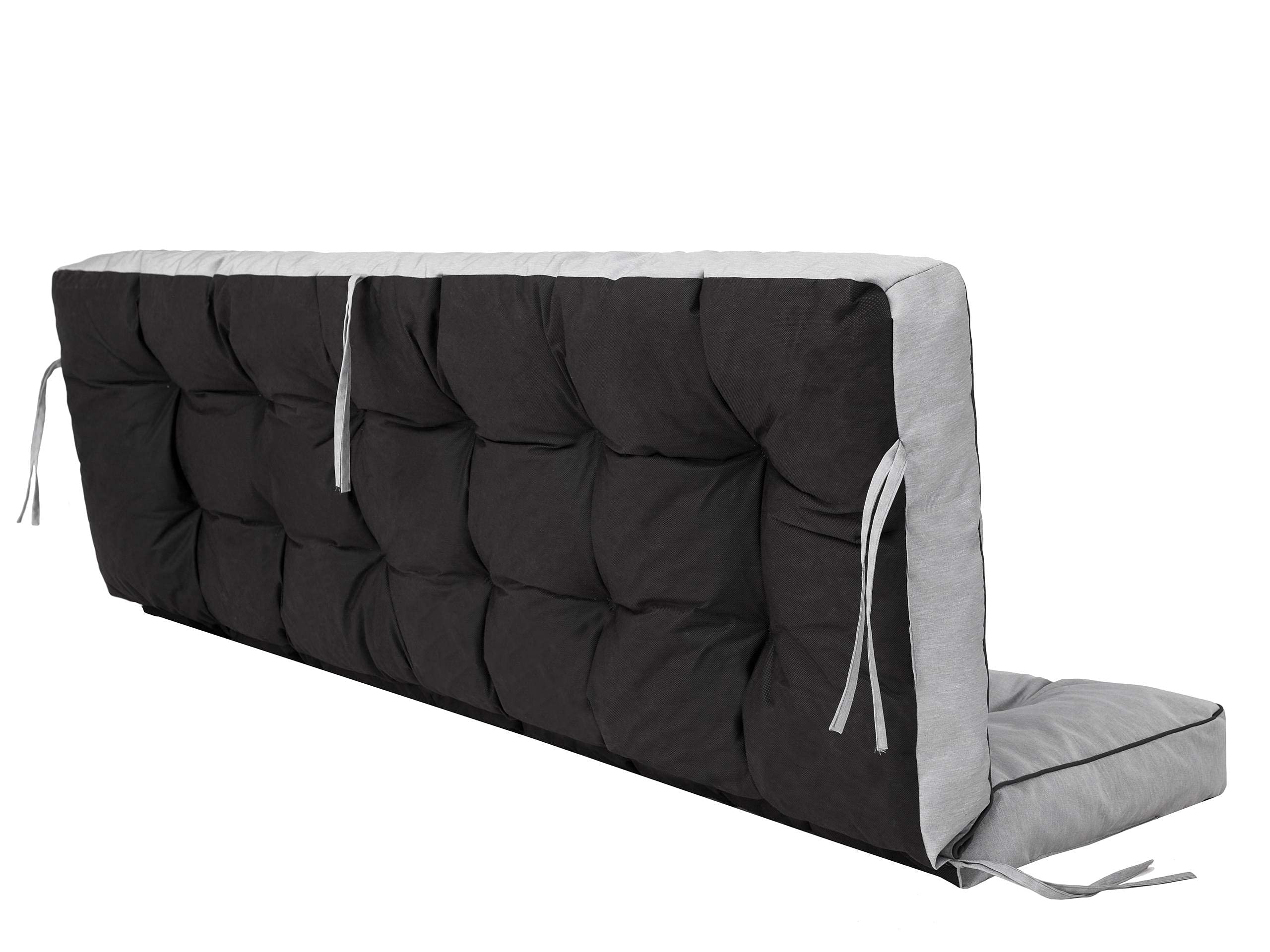 Sitzkissen Bankkissen Bankauflage für Gartenbank Schaukelkissen Bodenkissen Kissen für Hollywoodschaukel Outdoor und Indoor -180 cm - Hellgrau