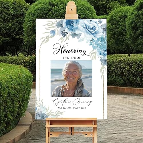 Memorial Sign Celebration of Life Template Funeral Welcome Sign Memorial