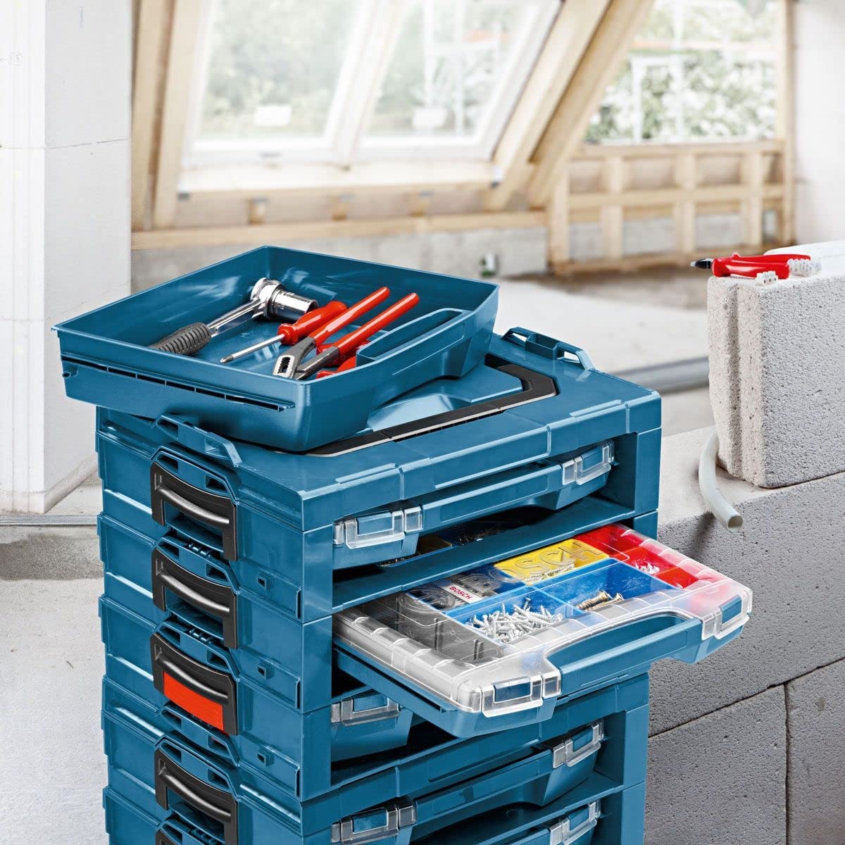Ordnungssystem für Schrauben | i-BOXX Professional Blau Mit Insetbox B3 | Ideal für RACK & LS-BOXX