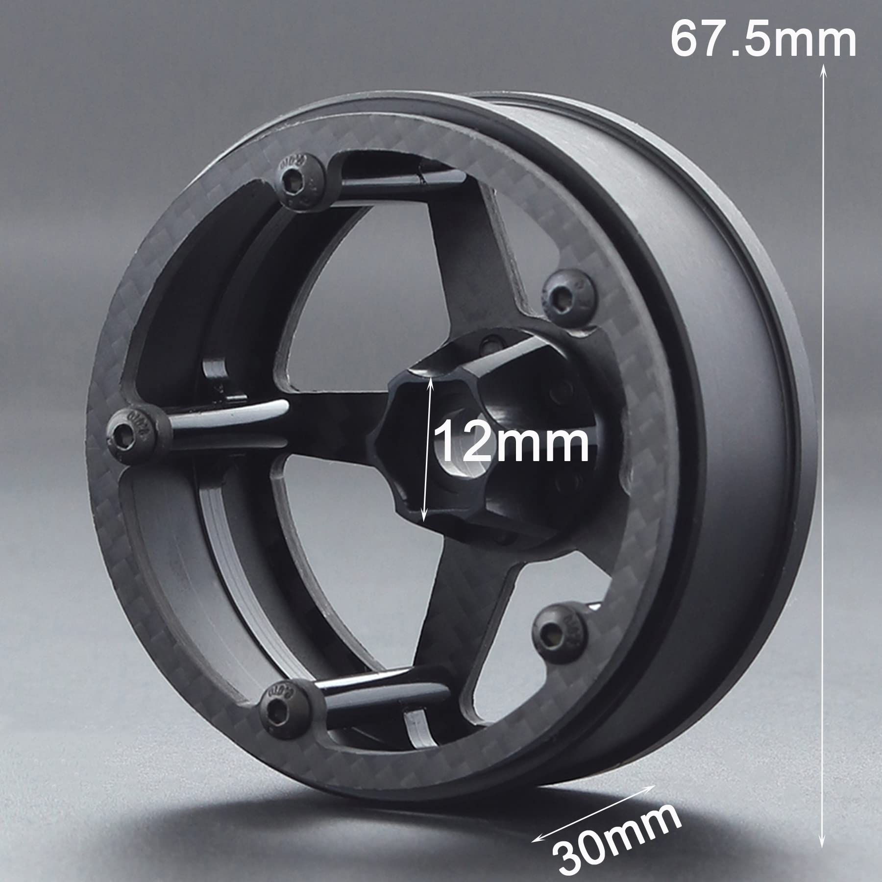 Carbon Fiber Wheels Rim 64x30mm RC Competition Crawler MOA RC Bully 2 XR10 RS10 Motor On Axle 2.2 Tires 4Pcs