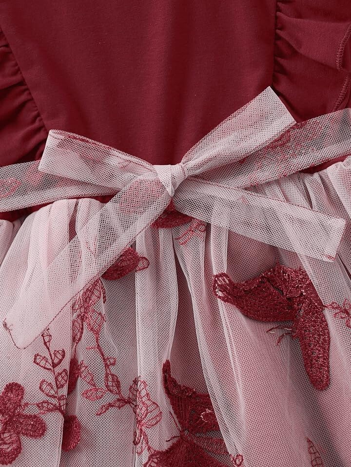 Image of TAGAS Girls Embroidery Pattern Cap Sleeve A-line Knee-Length Dress