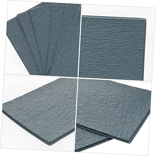 Miniatura 3 de Toyvian 30 hojas de mini tejado de decoración gris, azulejos de arcilla negra, materiales de base para miniaturas, azulejos de techo en miniatura,