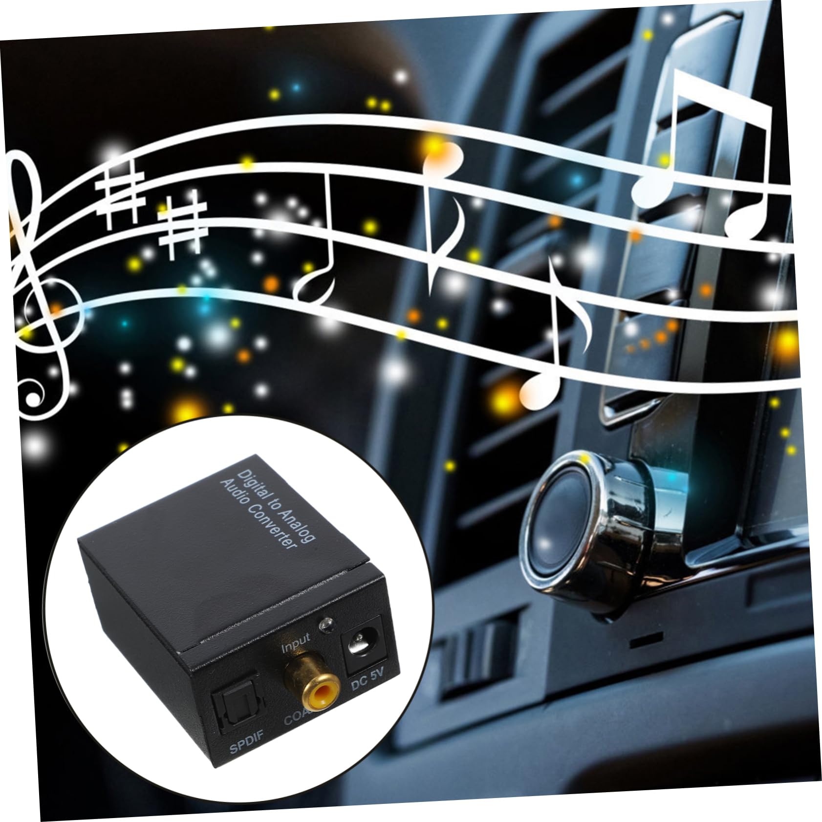 Gatuida Convertitore Audio Digitale da 3 Pezzi Segnale Coassiale Ad Analogico S/nessun Rumore Facile da Installare Nero