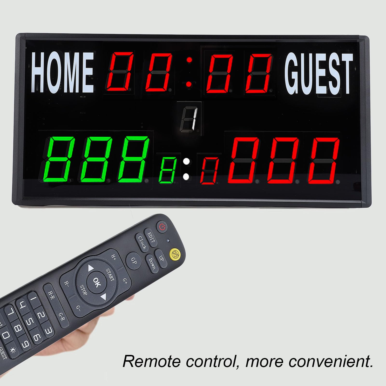 Annadue LED Anzeigetafel mit Zeitschaltuhr, Elektronische Digitale Anzeigetafel mit Fernbedienung, Elektronischer Punktezähler für Cornhole Basketball Tennis Fußball Volleyball Spiele