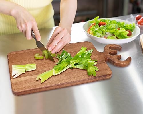 Miniatura 6 de Tablas de charcutería de Navidad, regalos para mujeres, tabla de cortar de madera de acacia con asa, bandeja de frutas y verduras de Navidad, platos