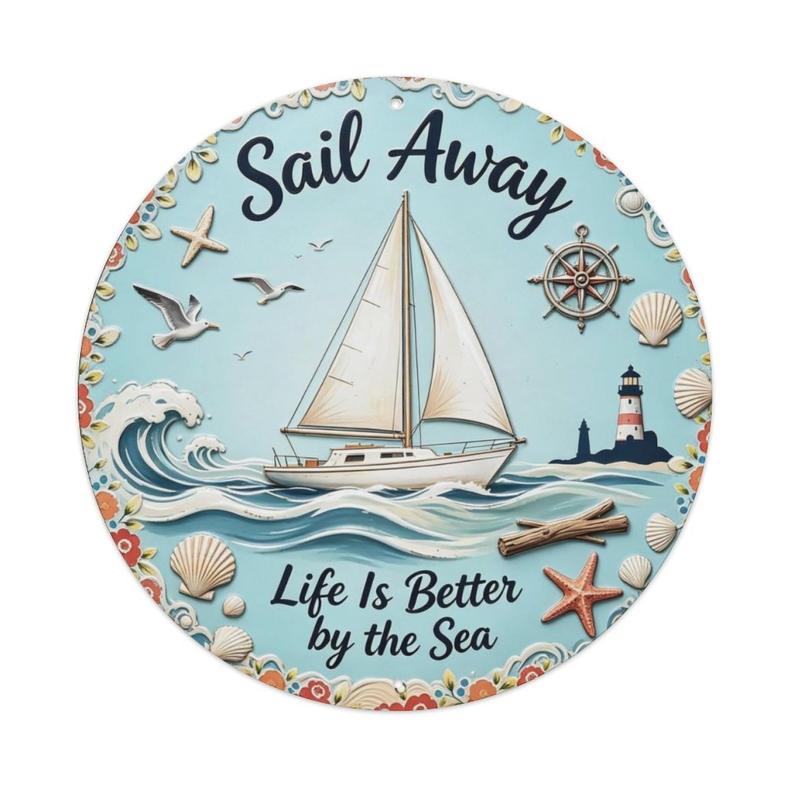 Life Is Better By The Sea Metal Tin Sign Plaque
