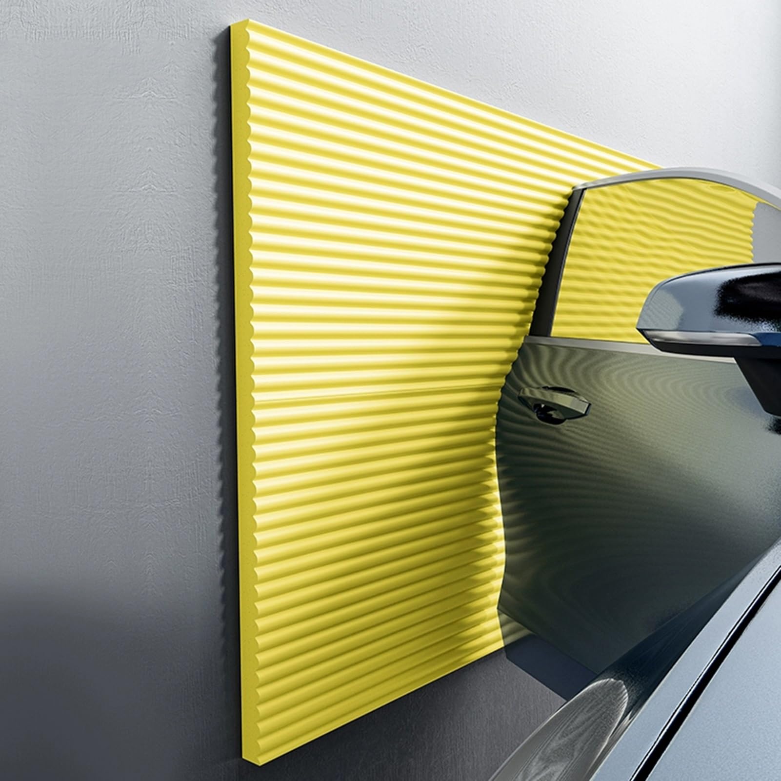 20 cm Wide Garage Wall Protector - Wall Corner Edge Bumper Guards, NBR Foam Protector Padding for Car Door, DIY Cutting Wall Column Guard for Parking Garages, Anti-Collision(Yellow,200 cm x 20 cm)