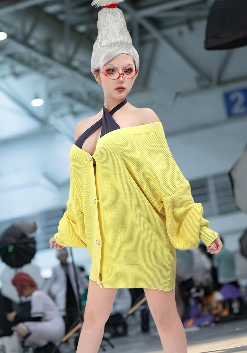 DAZCOS Anime Seiko Women Adults Cosplay Costume Glasses Sweater Underwear Full Set Outfits for Party Halloween - Image 6