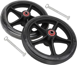 FOMIYES Wheel Replacement for Wheelchairs, Front Wheelchair Wheel, Replacement Wheels for Wheelchairs, 7- Inch Tire Small Wheel 2pcs (Black)
