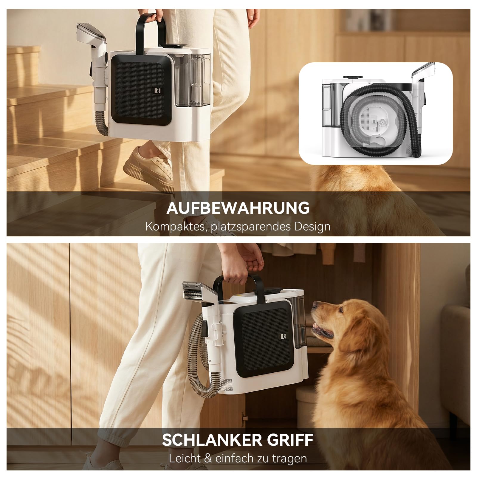 Redkey C2 Polsterreiniger Gerät, 26KPA 1800W Heißdampf Waschsauger Teppichreiniger, 4-in-1 Dampfreiniger Nasssauger Polsterreiniger für Sofa, Teppich, Fenster, Auto, 7 Zubehör & Reinigungsmittel