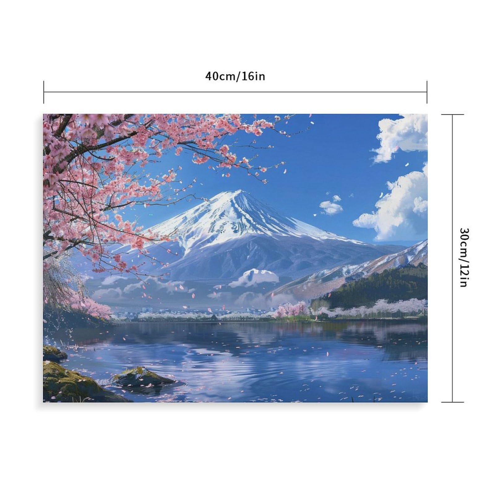 Amazon | 春の富士山の桜 数字キットによる絵画 数字油絵 美しい日本の