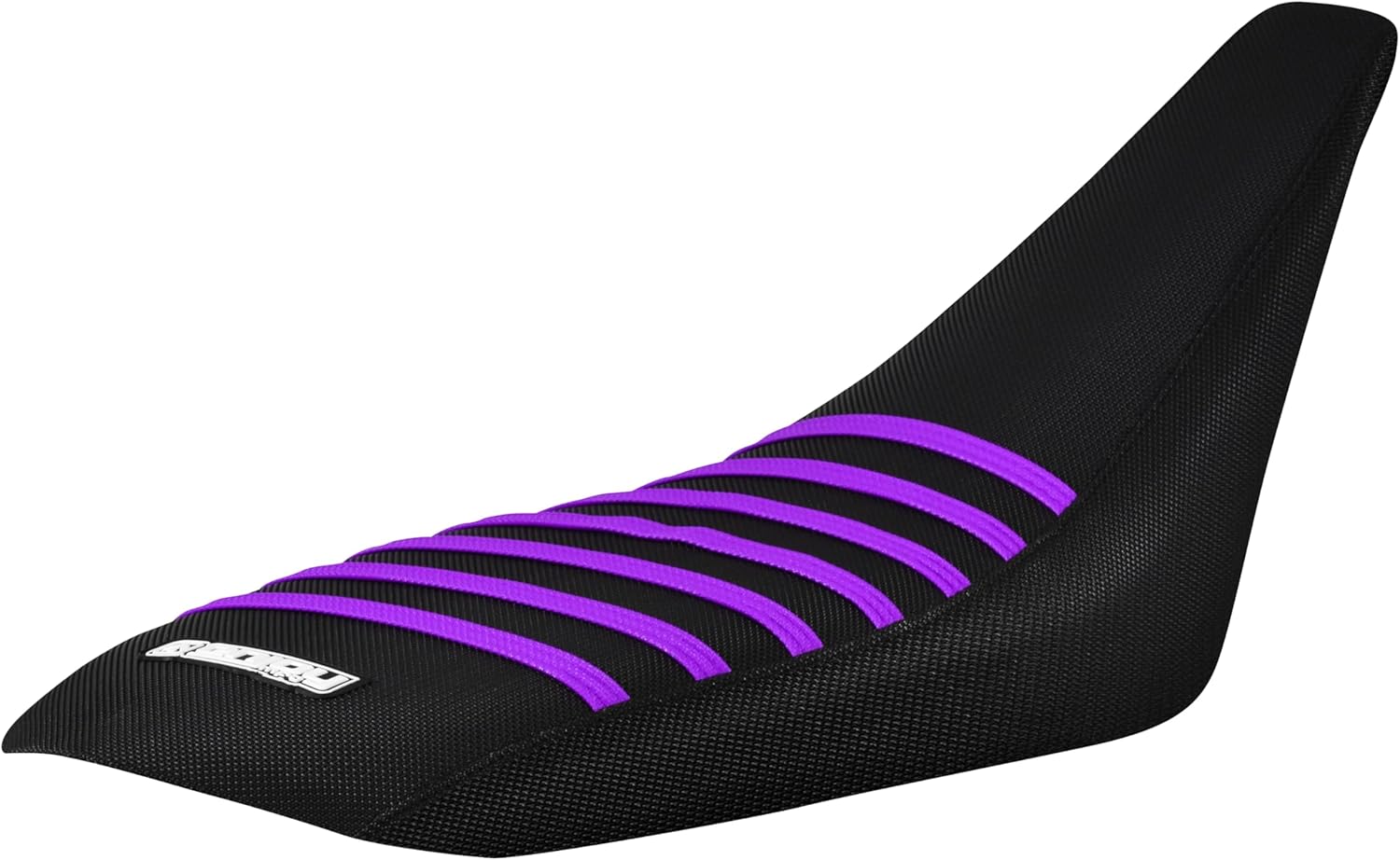 Enjoy Mfg Seat Cover - Compatible with Yamaha 2004-2013 YFZ 450 YFZ450 4 Wheeler Quad ATV (Ribbed) #200 (All Black with Purple Ribs)