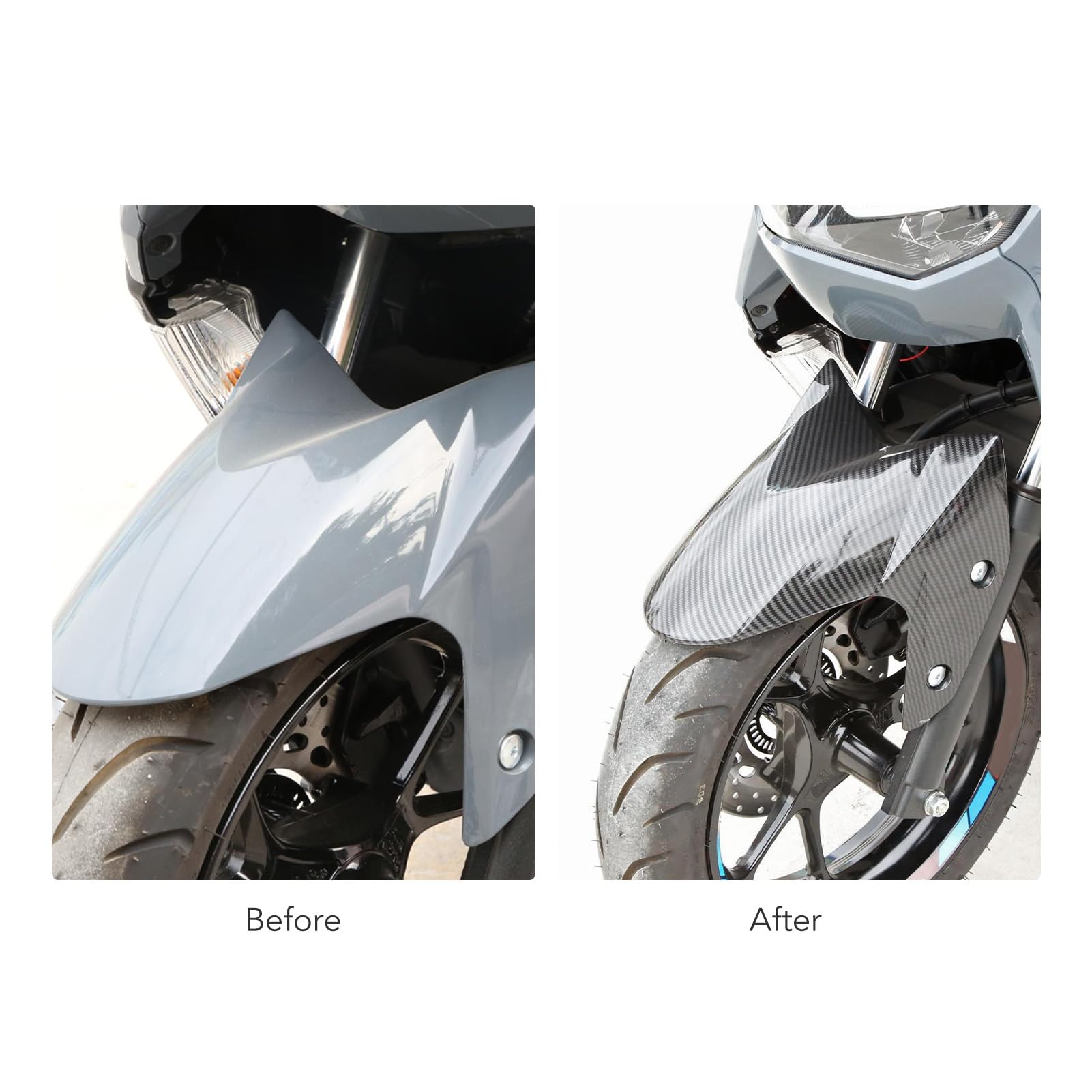 Guardabarros Delantero de Motocicleta, Protector contra Salpicaduras Delantero Ligero Estilo Fibra de Carbono para NMAX 125155 2020-2024