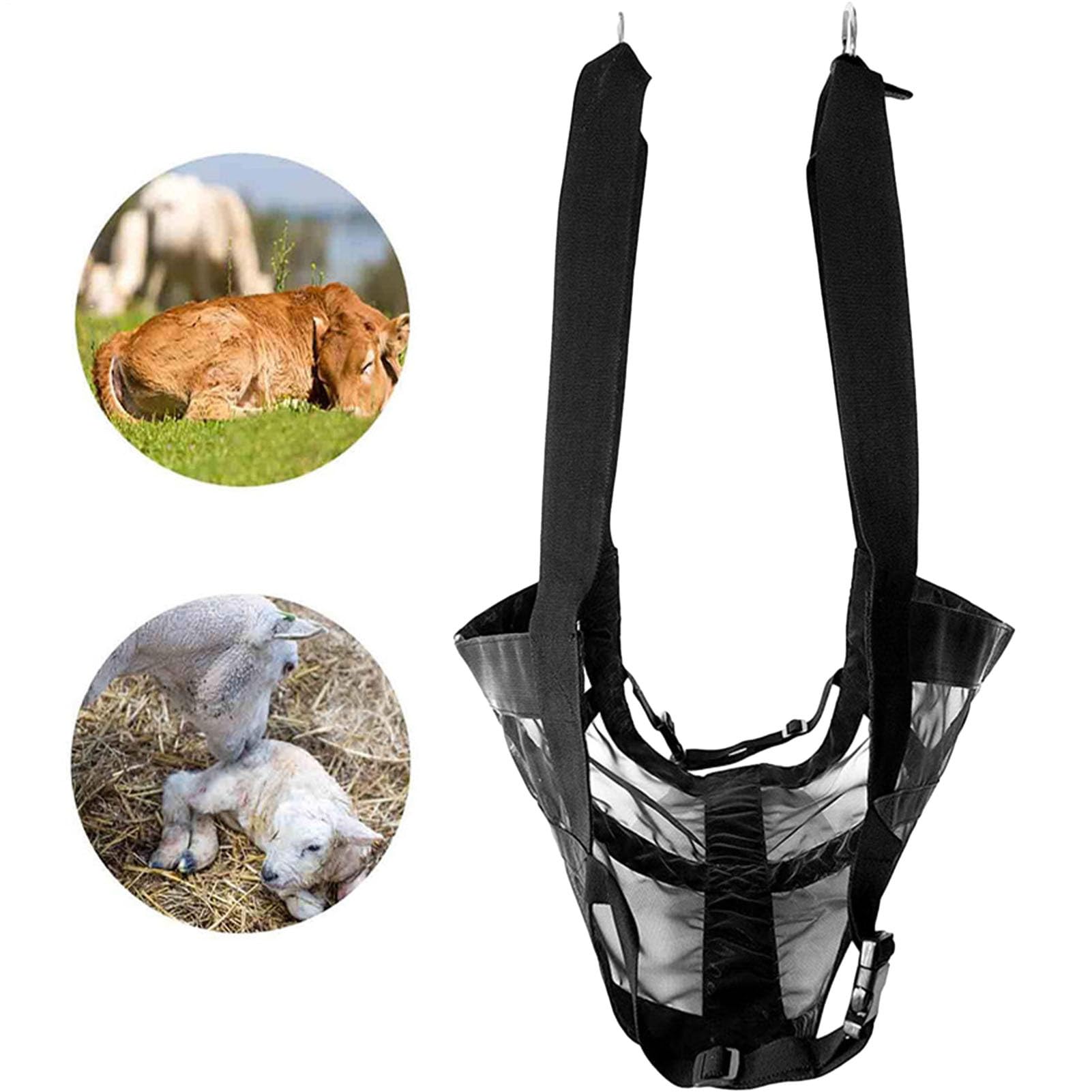 Bande de pesage pour animaux - Balance à suspension réglable, ceinture de pesage | Bandes pour Balance de bétail avec ceinture, harnais pour bétail et chiens (Noir)