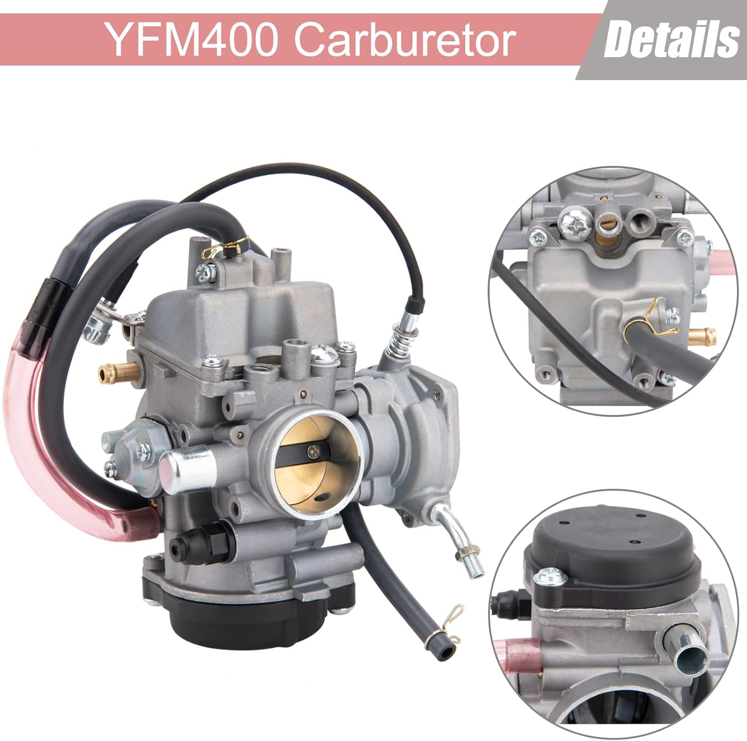 YFM400 Carburetor Compatible with ATV Yamaha 2000-2006 Kodiak 400 YFM400 & Big Bear 400, 2004-2006 Bruin 350, 2006-2009 Wolverine 350, 2007-2011 Grizzly 350 450, 2007-2010 Wolverine 450