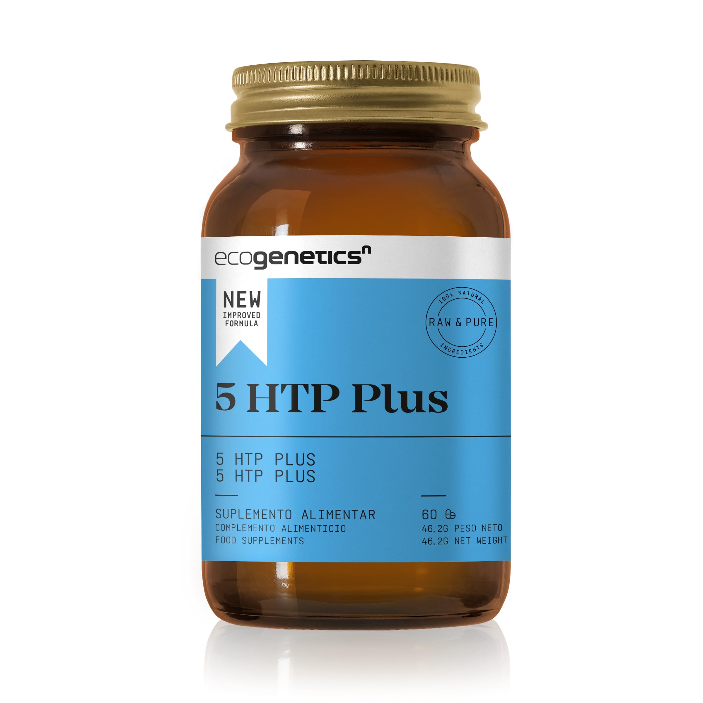 Ecogenetics 5HTP PLUS - 60 CAPS - Améliore l'humeur et favorise le sommeil