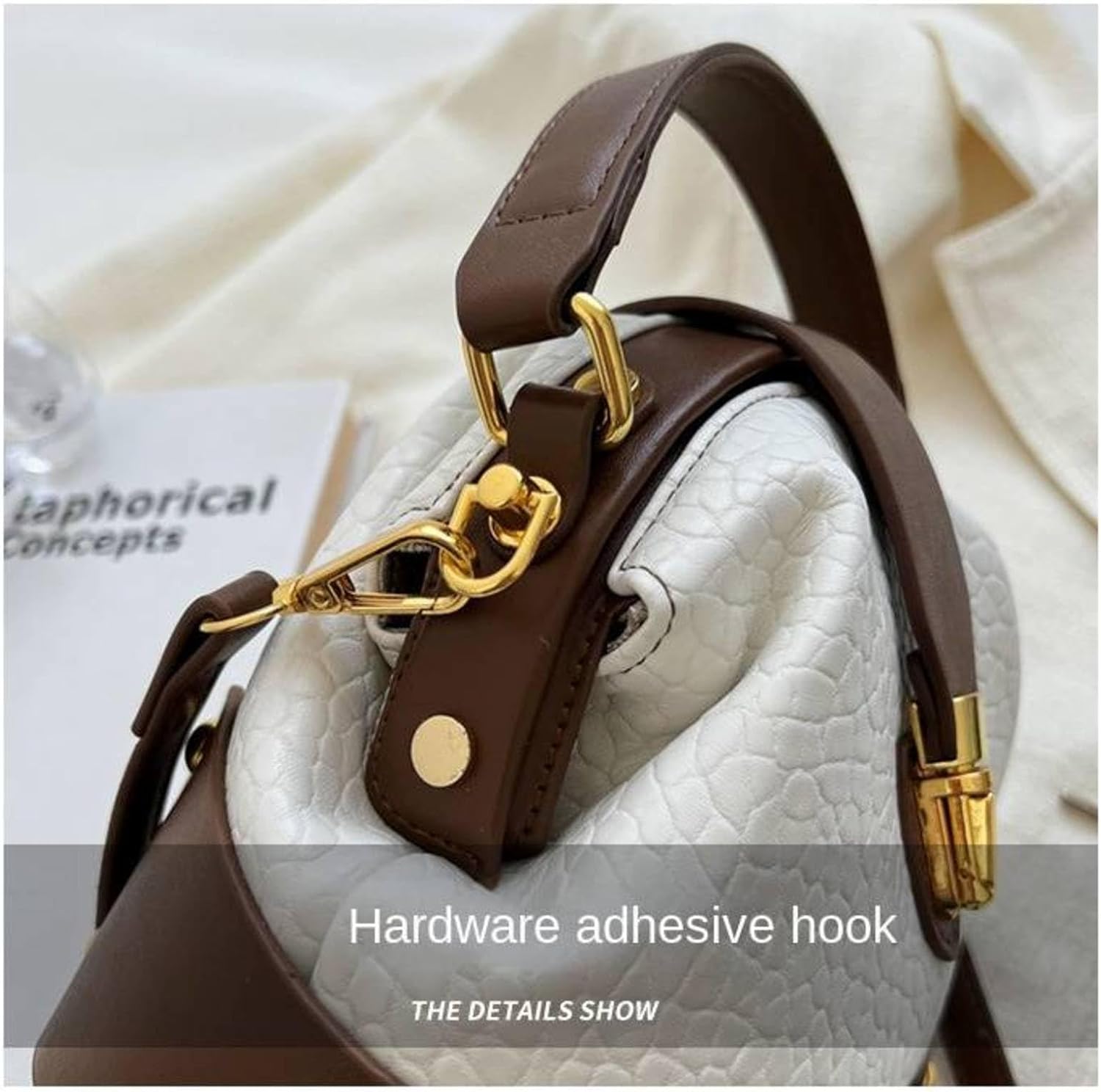 Crossbody Bag Korean Style Fashion Retro Handbag Single Shoulder Pebbled Round Bag For Women - Image 7