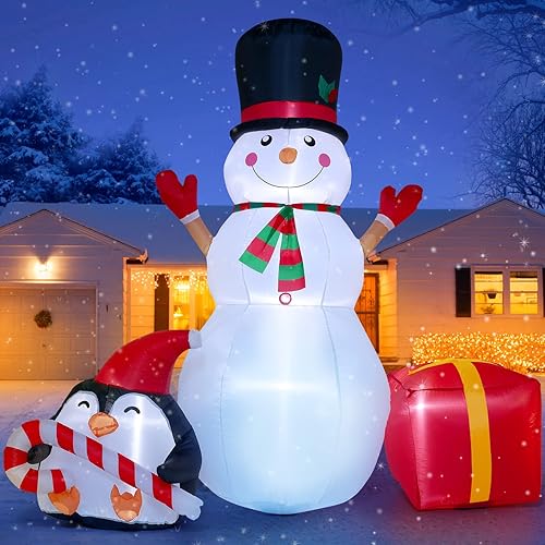 SOLEDI Muñeco de nieve inflable de Navidad de 6 pies decoraciones de patio inflable de Navidad decoraciones de Navidad para patio al aire libre