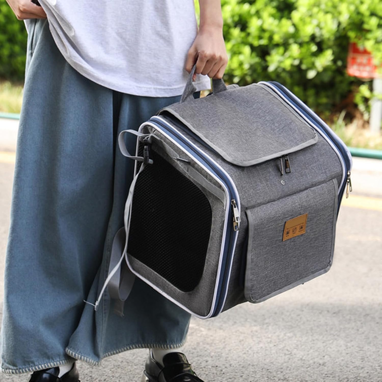 Bike Basket for Dogs - Bicycle Handlebar Pet Backpack - Foldable Pet Bicycle Backpack,for Outdoor Commuting Grocery Urban Travel Camping Walking Hiking