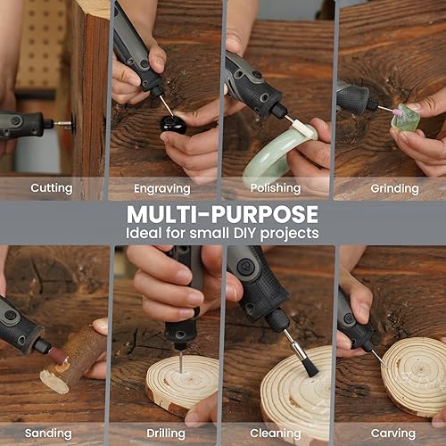 Miniatura 4 de HARDELL Mini herramienta giratoria inalámbrica de 4 V, kit de herramientas rotativas de 5 velocidades con 86 accesorios, herramienta giratoria