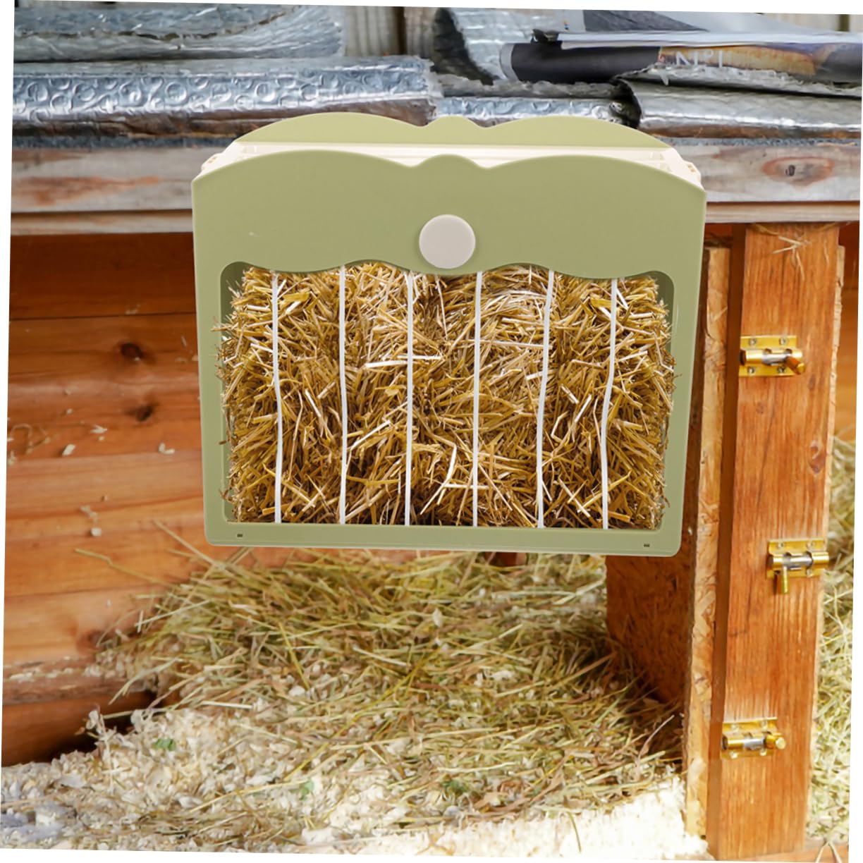Sosoport Estante Multifunción para Conejos y Roedores, Soporte Plástico Verde para Jaula, 2 Piezas, Promueve Alimentación Limpia y Organiza el Alimento
