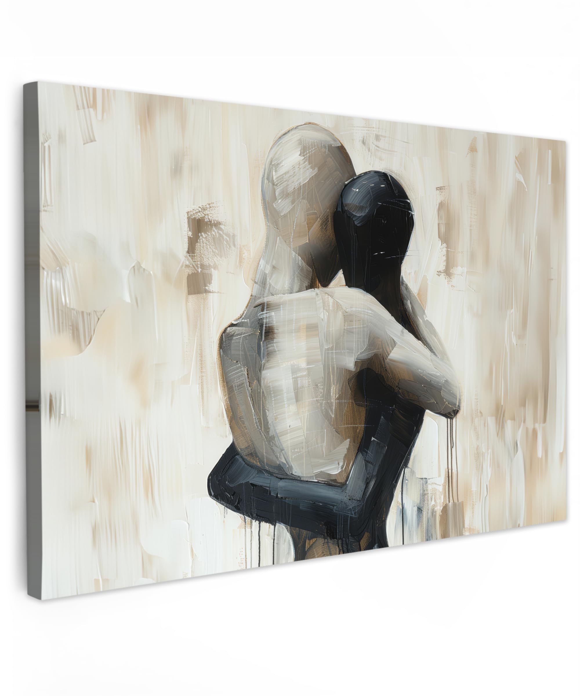 MuchoWow© Canvas Wall Art 35"x24" / 90x60 cm Decor Hanging Pictures for Living Room Canvus Artwork Deco Walls Abstract - Art - People - Beige