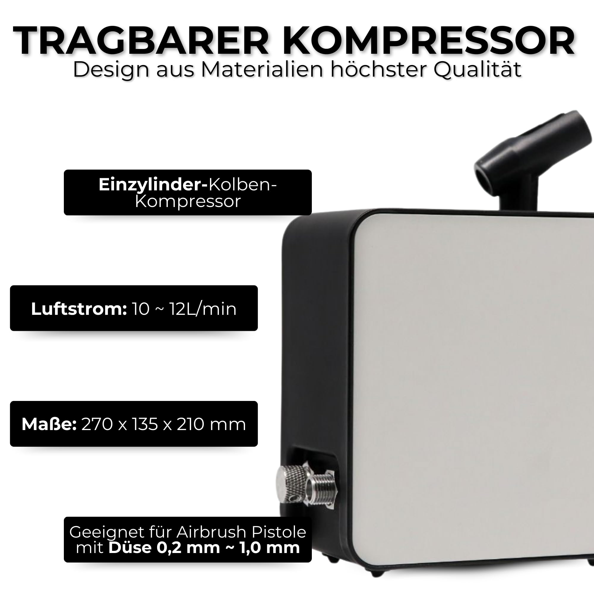 Airbrush-Set mit Kompressor AG-102K Profi Double Pistole Kit für Modellbau Tätowierung Torten Tanning
