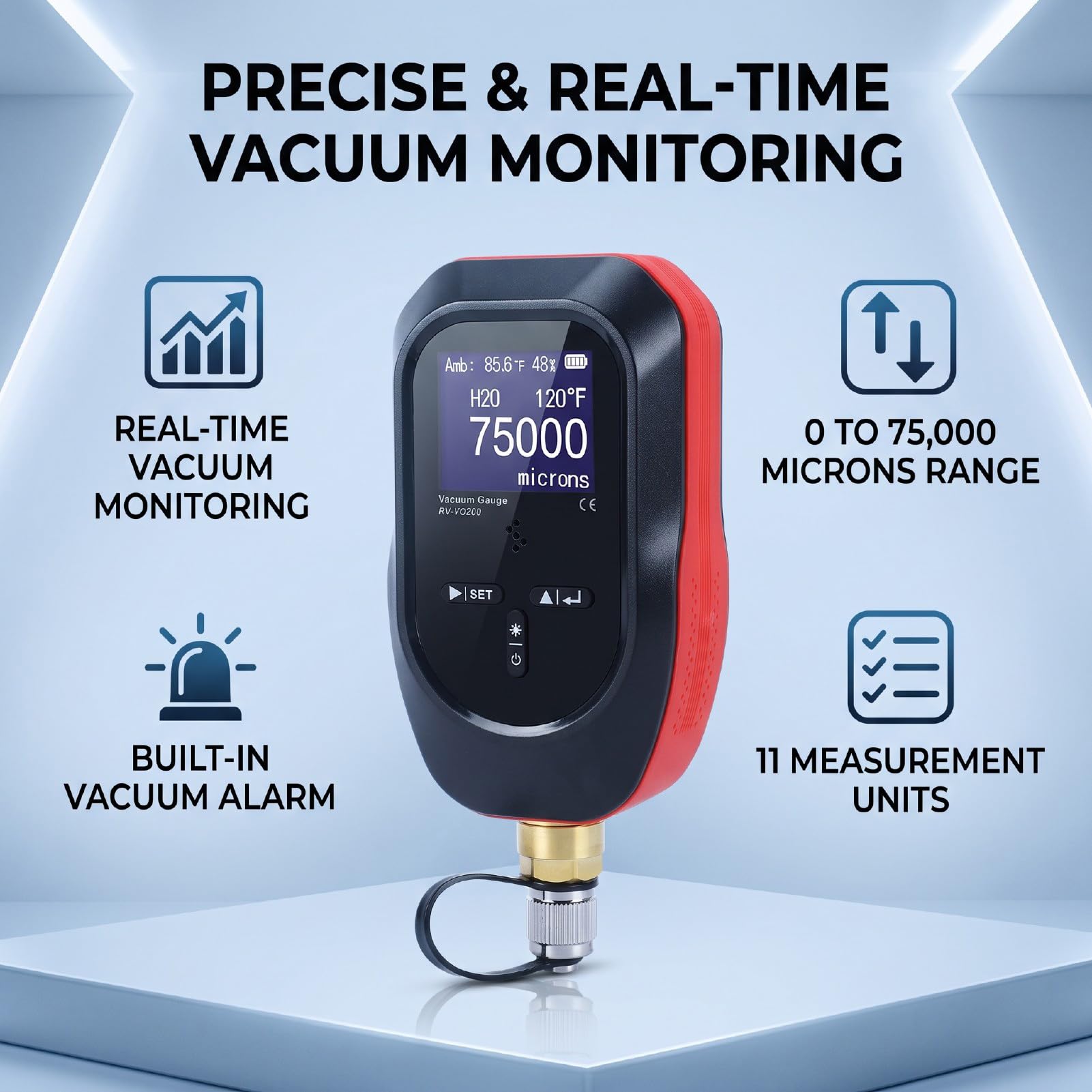 banapoy Vacuómetro Digital, Medidor de Vacío de Micras HVAC