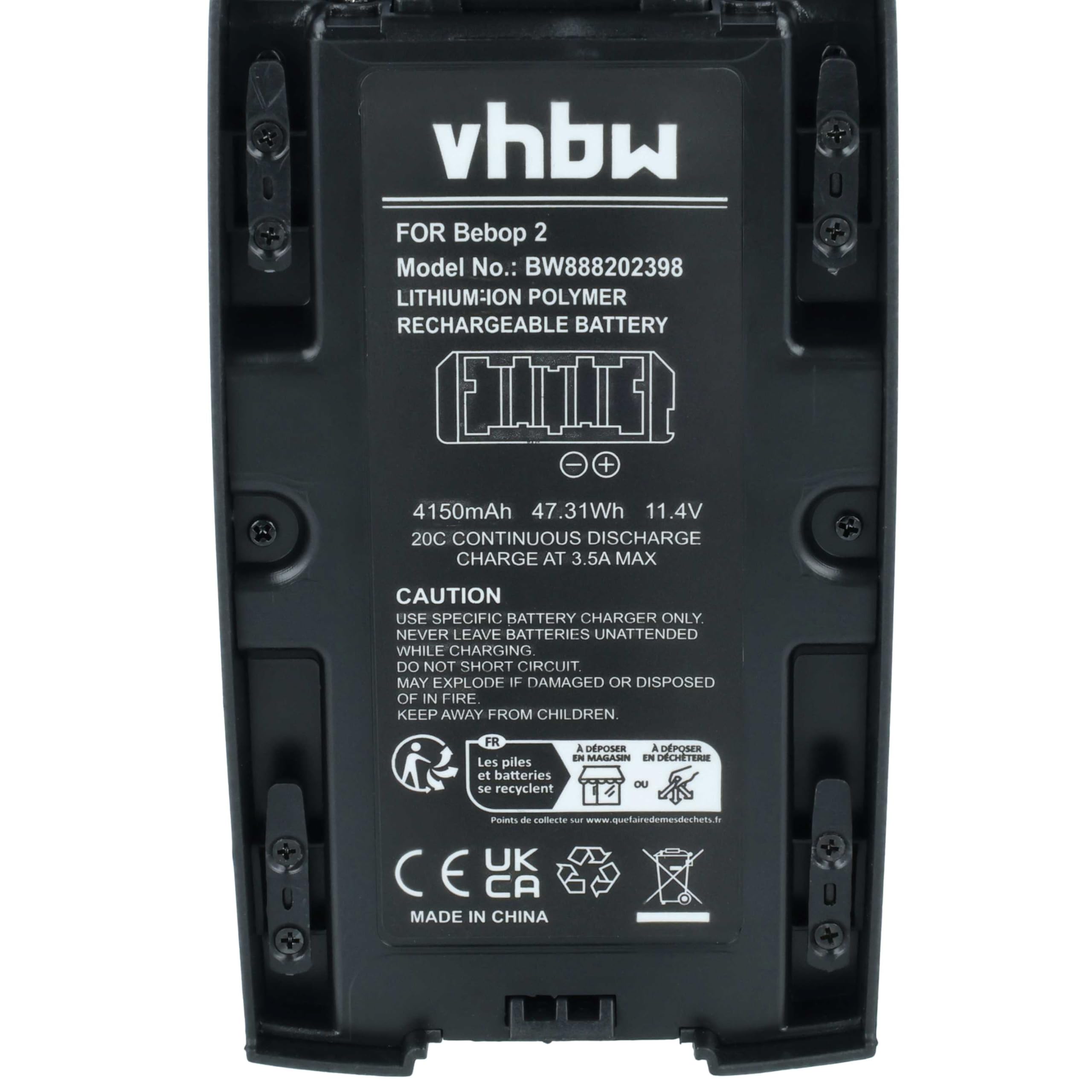 vhbw Batterie Compatible Parrot Bebop 2 Power Drone 4150mAh 11,4V Li-polymère