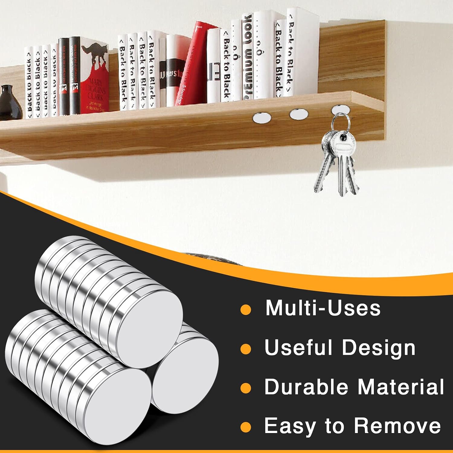 TRYMAG Rare Earth Refrigerator Magnets, 60Pcs 10x2mm image 4