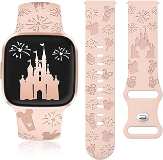 [Girovo] Fitbit Versa2 バンド/Fitbit Versa/Versa Lite/Versa SE バンド, フィットビット Versa2/Versaキャラクター 可愛い おしゃれ シリコン交換スポーツベル 萌え 女性 レディース 人気 女性交換ベルト 調節可能（ピンク）