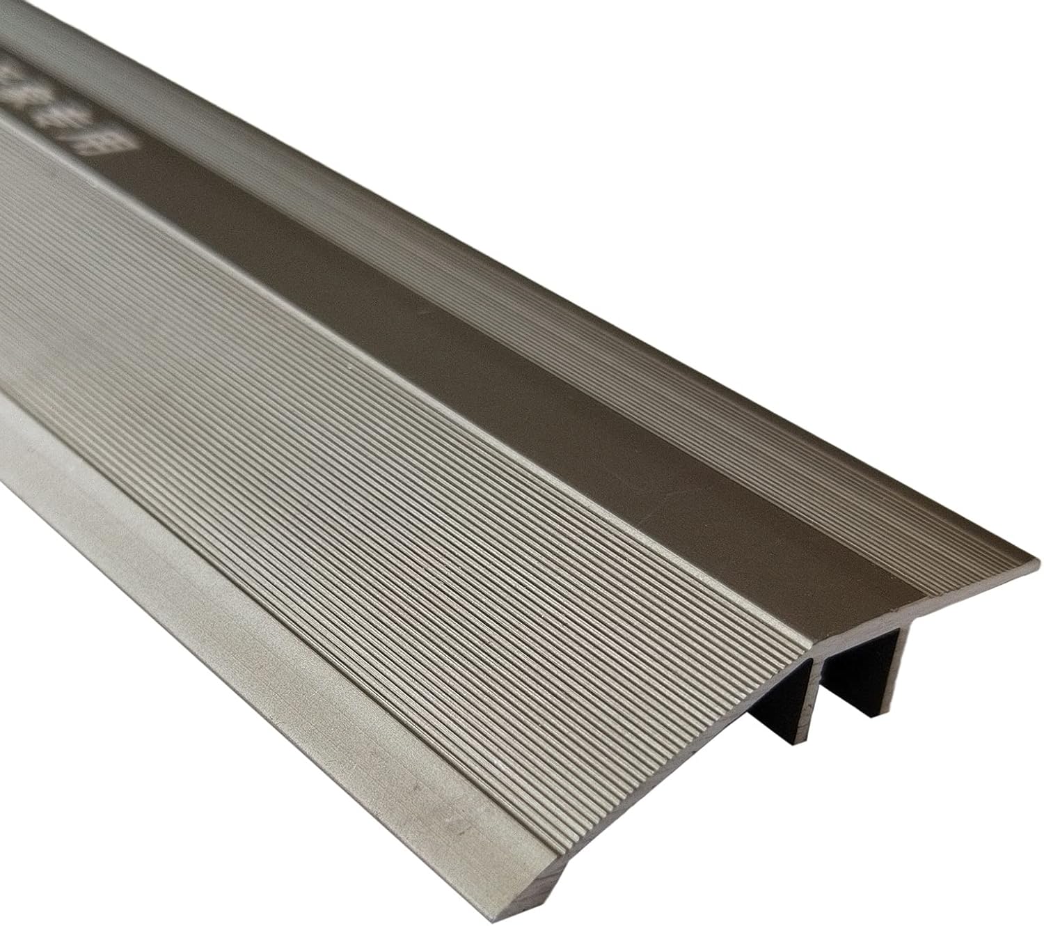 Transition Strip for Floor, Wood and Tile, Extra Long Flute for Irregular Floor 0.25 to 0.6 Inch Height, Heavy Duty Door Sills, Chair Ramp, Grey L 90 cm/35.4 inch (Gold Length 100cm/40 inch)