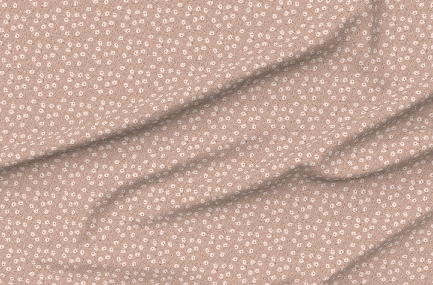 Spoonflower Fabric - Rustic Floral Mauve Pink Pinky Brown Small Scale Wildflowers Printed on Petal Signature Cotton Fabric by The Yard - Sewing Quilting Apparel Crafts Decor