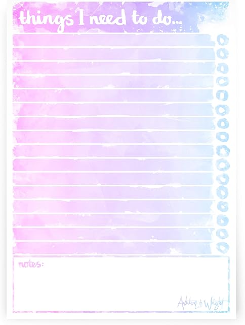 Ashton and Wright - Daily to Do Pad - A5 Watercolour Desk Planner - 60 Sheets - Made in UK