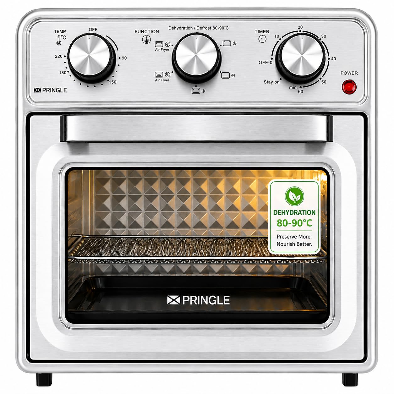 Pringle 22L Air Fryer Air Oven 25 | 1650W High | Aero Crisp Technology | 5-in-1 Air Fryer, Convection Oven, Rotisserie & Dehydrator | Toast, Bake, Broil, Air Fry & Reheat | Large Capacity | Black-image-25