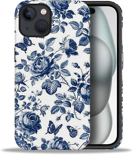 Goodsprout Case Compatible with iPhone 14, Peony and Rose Sketch Art Girl Hybrid