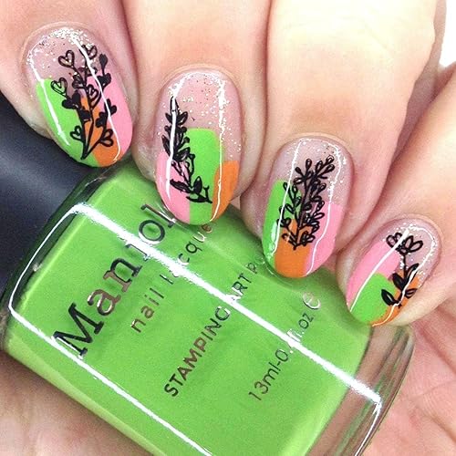 Miniatura 4 de Maniology Nueva placa de estampado de uñas de crecimiento, diseños de manicura para amantes de las plantas, patrones florales minimalistas simples