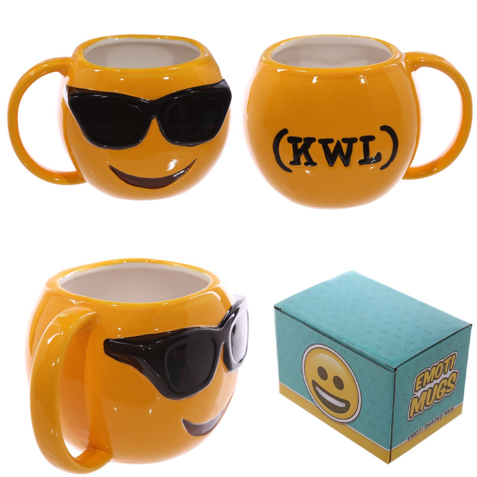 Puckator Emoji Sunglasses KWL Ceramic Coffee Mug