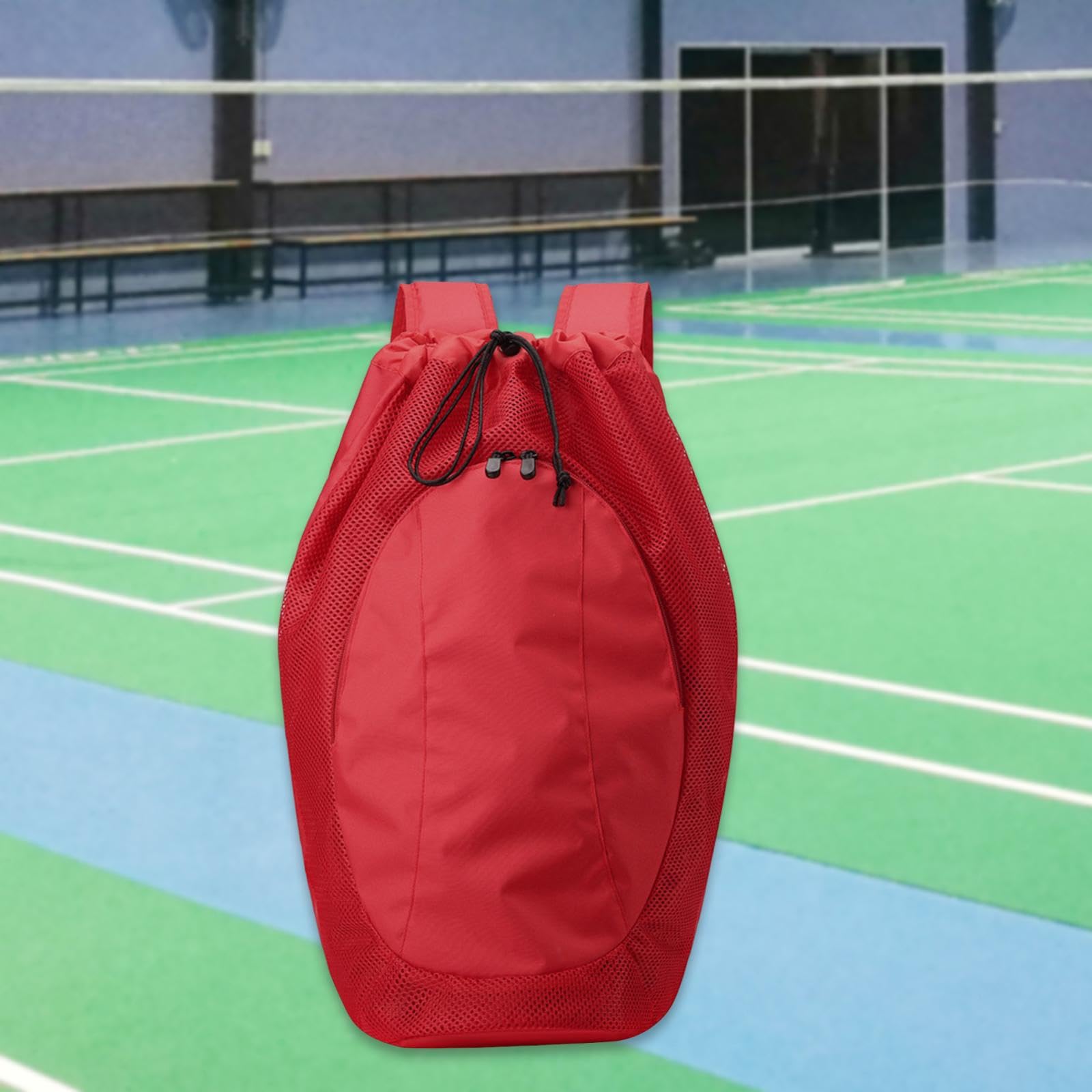 Zaino con Coulisse, Borsa Sportiva da Palestra, Tasca con Cerniera, Zaino da Spiaggia in Nylon, Borsa per Racchetta da Badminton, per Escursionismo,