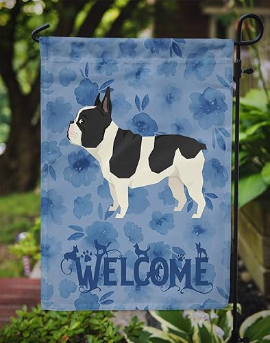 Miniatura 3 de Caroline's Treasures CK6243GF Bandera de bienvenida de bulldog francés para buzón, bandera decorativa para patio exterior, obras de arte de patio,