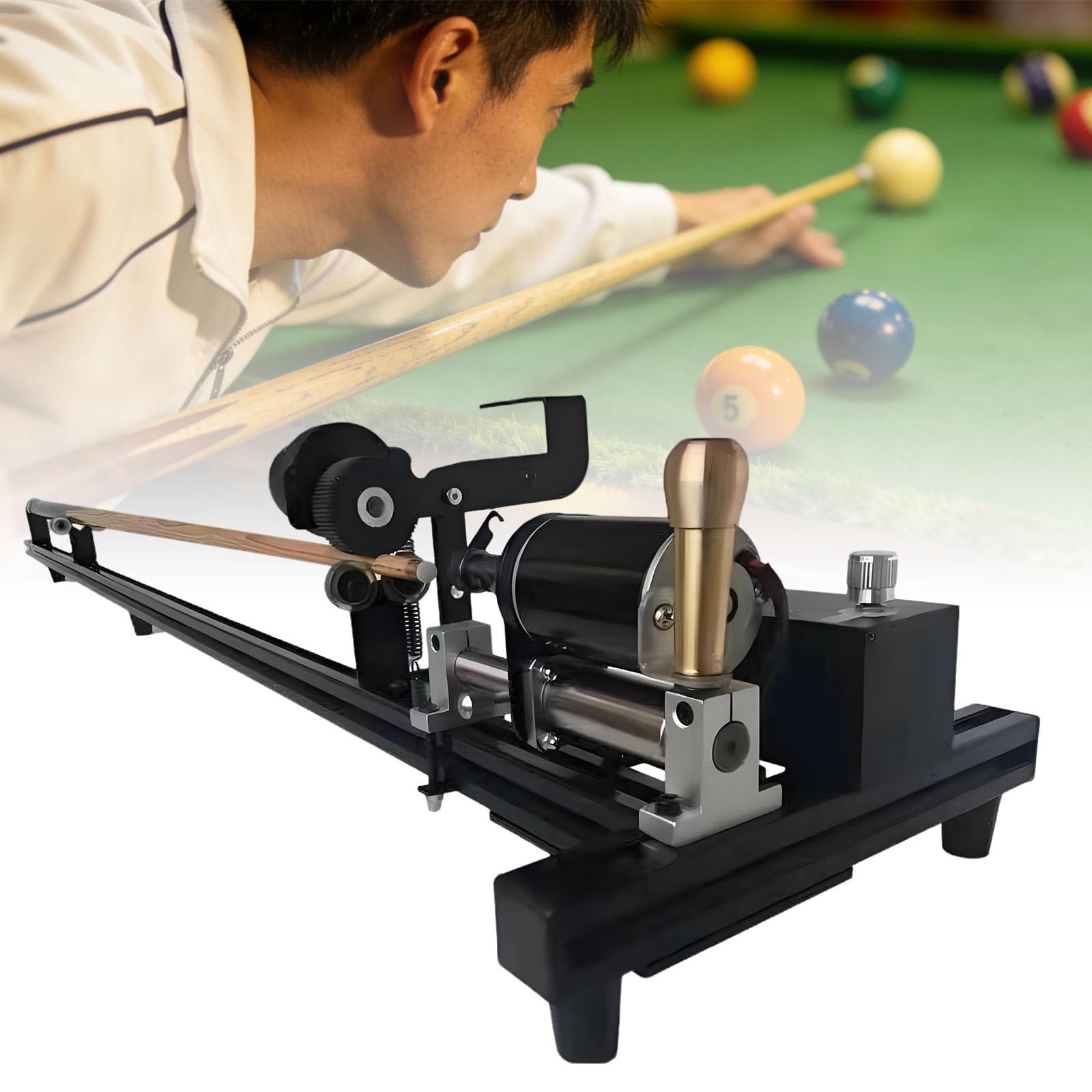 Ymnogjie 7 in 1 Billiard Cue Stick Repairer,Multifunctional Snooker Cue Repairing Machine,Snooker Cue Tips Clamp Repair Tool,for Club Straightening,Leather Replacement