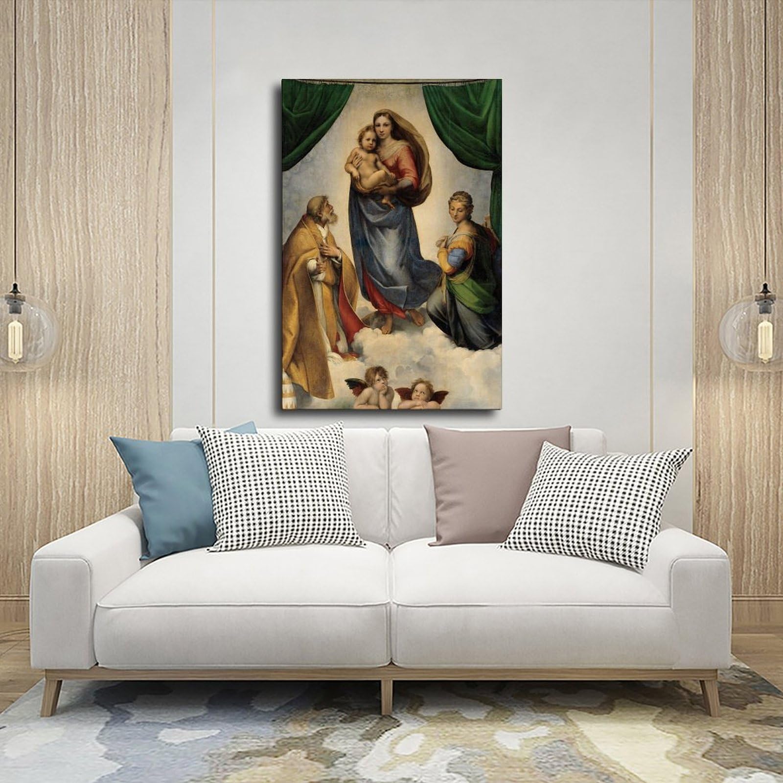 WCYB Raffaello Sanzio Poster "The Sistine Madonna" von Raffaello Sanzio, Kunstdruck, Rahmen, 40,6 x 61 cm (L x B)