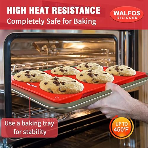 Miniatura 3 de Walfos Moldes de Silicona para Pasteles Whoopie, Juego de 4 Moldes Antiadherentes para Muffin Top. Silicona de Grado Alimenticio y Sin BPA,